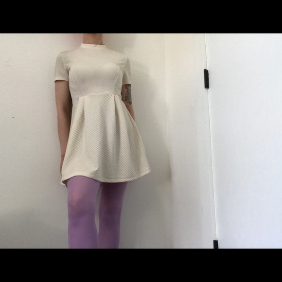 Forever 21 Dresses & Skirts - Forever 21 Mock-neck Babydoll Dress in Ivory
